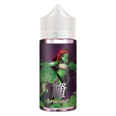 Bouteille e-liquide Fighter Fuel Kuroko 100ml avec illustration de personnage vert Bouteille e-liquide Fighter Fuel Kuroko 100ml avec illustration de personnage vert