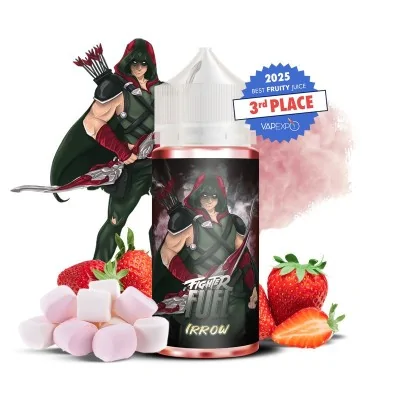 E-liquide Fighter Fuel Irrow 100ml, arôme fraise marshmallow, illustration archer manga E-liquide Fighter Fuel Irrow 100ml, arôme fraise marshmallow, illustration archer manga