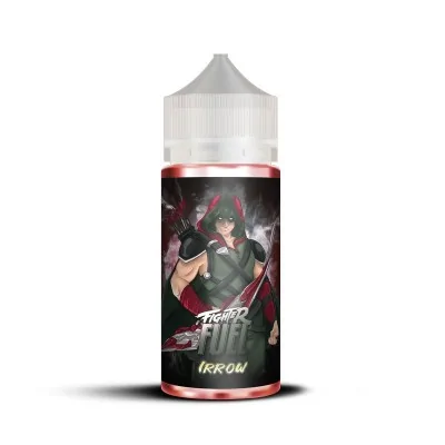 E-liquide Fighter Fuel Irrow 100ml, flacon avec illustration manga sur fond rouge et noir E-liquide Fighter Fuel Irrow 100ml, flacon avec illustration manga sur fond rouge et noir
