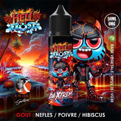 E-liquide Hell Frost Da Xtrem 50ml, saveur néflier/poivre/hibiscus, design fantastique E-liquide Hell Frost Da Xtrem 50ml, saveur néflier/poivre/hibiscus, design fantastique