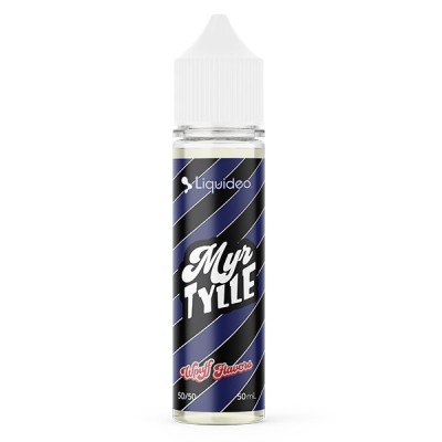 Flacon e-liquide Myrtille Glacée 50ml Wpuff Flavors par Liquideo, fond rayé bleu foncé