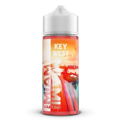 E-liquide Key West 100ml Miami Vapes, saveur pastèque fraîche, flacon avec coucher de soleil E-liquide Key West 100ml Miami Vapes, saveur pastèque fraîche, flacon avec coucher de soleil