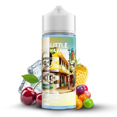 Bouteille e-liquide Little Havana 100ml avec fruits et décor cubain pour Miami Vapes Bouteille e-liquide Little Havana 100ml avec fruits et décor cubain pour Miami Vapes