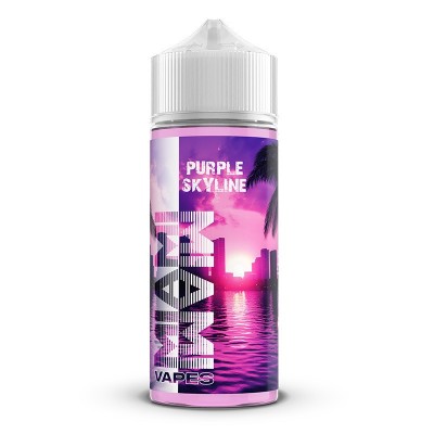 E-liquide Purple Skyline 100ml Miami Vapes - Flacon avec coucher de soleil tropical E-liquide Purple Skyline 100ml Miami Vapes - Flacon avec coucher de soleil tropical