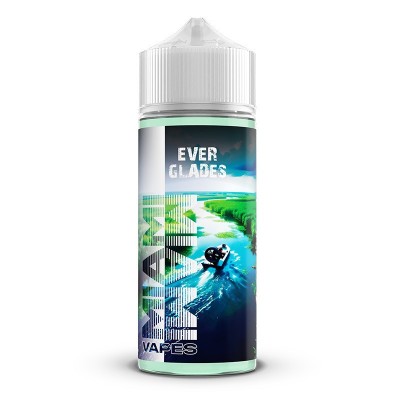 Bouteille de liquide Ever Glades 100ml Miami Vapes avec paysage tropical et skieur nautique Bouteille de liquide Ever Glades 100ml Miami Vapes avec paysage tropical et skieur nautique