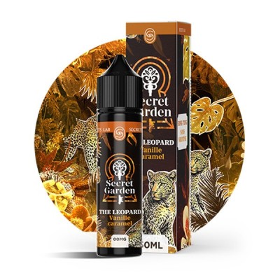 E-liquide The Leopard Secret Garden 50ml, saveur vanille caramel, motif jungle et léopard E-liquide The Leopard Secret Garden 50ml, saveur vanille caramel, motif jungle et léopard