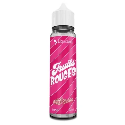 Bouteille e-liquide Fruits Rouges 50ml Wpuff Flavors par Liquideo, design rose vif