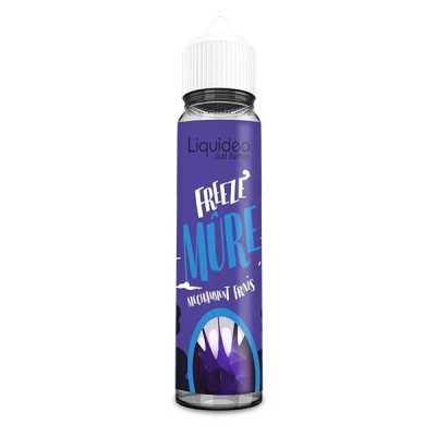 Flacon e-liquide Liquideo Freeze Mûre 50ml, saveur mûre menthol, packaging violet