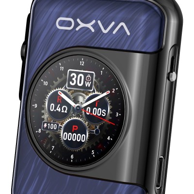 Kit Pod Xlim SQ Pro 2 OXVA, écran circulaire affichant puissance et résistance, design bleu et noir