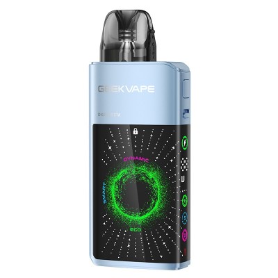 Kit Pod Digi Q Vista GeekVape bleu clair avec écran animé coloré et cercle vert lumineux