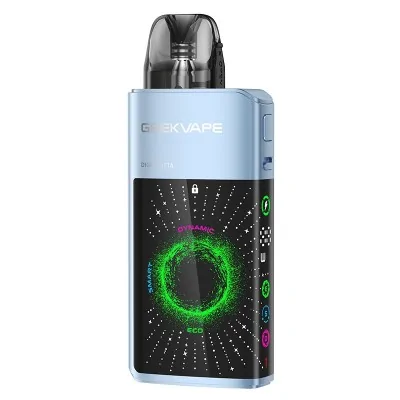 Kit Pod Digi Q Vista GeekVape bleu clair avec écran animé coloré et cercle vert lumineux Kit Pod Digi Q Vista GeekVape bleu clair avec écran animé coloré et cercle vert lumineux