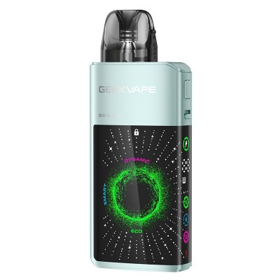 Kit Pod Digi Q Vista GeekVape, design noir et menthe avec écran LED affichant un cercle vert