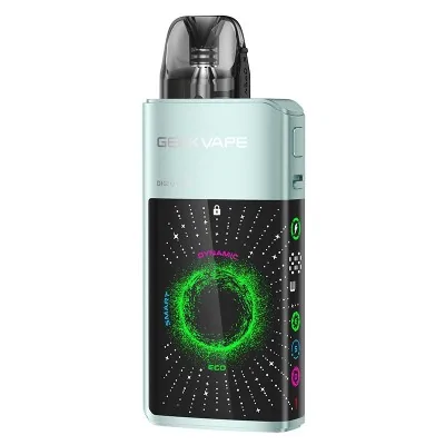 Kit Pod Digi Q Vista GeekVape, design noir et menthe avec écran LED affichant un cercle vert Kit Pod Digi Q Vista GeekVape, design noir et menthe avec écran LED affichant un cercle vert