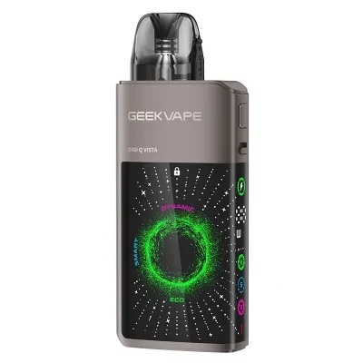 Kit Pod Digi Q Vista GeekVape, gris avec écran LED vert circulaire, batterie 1600mAh Kit Pod Digi Q Vista GeekVape, gris avec écran LED vert circulaire, batterie 1600mAh