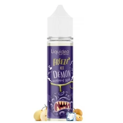 Flacon e-liquide Ice Demon 50ml Freeze Liquideo, saveur pomme glacée, design violet