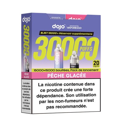 Boîte Puff Dojo Blast Bundle 30K Pêche Glacée, cigarette électronique jetable Vaporesso Boîte Puff Dojo Blast Bundle 30K Pêche Glacée, cigarette électronique jetable Vaporesso