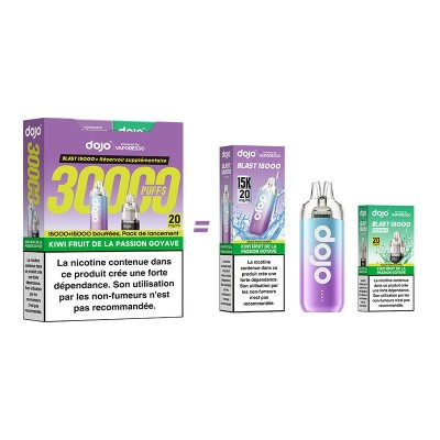 Kit Puff Dojo Blast 30K saveur kiwi-fruit de la passion-goyave, cigarette électronique jetable Kit Puff Dojo Blast 30K saveur kiwi-fruit de la passion-goyave, cigarette électronique jetable