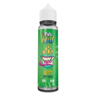 E-liquide Galipette Multi Freeze 50ml Liquideo, bouteille verte, saveur fruitée glacée