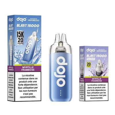 Produit Puff Dojo Blast 15000 saveur myrtille framboise, cigarette électronique jetable Produit Puff Dojo Blast 15000 saveur myrtille framboise, cigarette électronique jetable