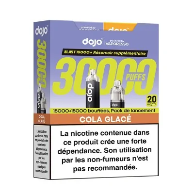 Coffret Puff Dojo Blast 30000 bouffées Cola Glacé, cigarette électronique jetable Coffret Puff Dojo Blast 30000 bouffées Cola Glacé, cigarette électronique jetable