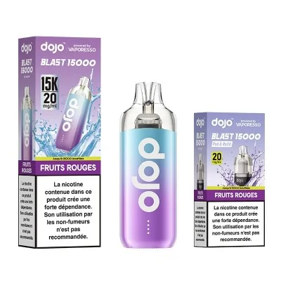 Kit e-cigarette Dojo Blast 15000 par Vaporesso, saveur Fruits Rouges, 15K bouffées Kit e-cigarette Dojo Blast 15000 par Vaporesso, saveur Fruits Rouges, 15K bouffées