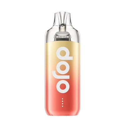 Cigarette électronique Puff Dojo Blast, dégradé jaune-orange, logo 'dolo', design épuré Cigarette électronique Puff Dojo Blast, dégradé jaune-orange, logo 'dolo', design épuré