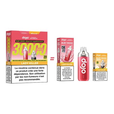 Produit Puff Dojo Blast Bundle 30K Lady Killer - Kit e-cigarette avec e-liquides et avertissement