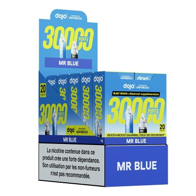 Boîtes de cigarettes électroniques jetables Dojo 30000 Puff Mr Blue par Vaporesso Boîtes de cigarettes électroniques jetables Dojo 30000 Puff Mr Blue par Vaporesso