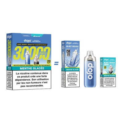 Kit e-cigarette Puff Dojo Blast Bundle 30K Menthe Glacée - Dojo by Vaporesso avec recharges Kit e-cigarette Puff Dojo Blast Bundle 30K Menthe Glacée - Dojo by Vaporesso avec recharges