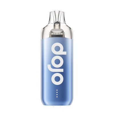 Cigarette électronique jetable Dojo bleu clair avec logo blanc, design épuré Cigarette électronique jetable Dojo bleu clair avec logo blanc, design épuré
