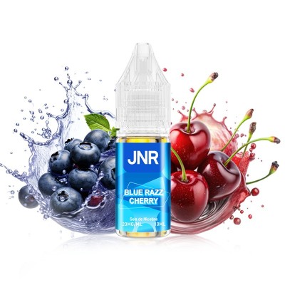 E-liquide Blue Razz Cherry JNR 10ml avec myrtilles et cerises éclaboussant dans l'eau E-liquide Blue Razz Cherry JNR 10ml avec myrtilles et cerises éclaboussant dans l'eau