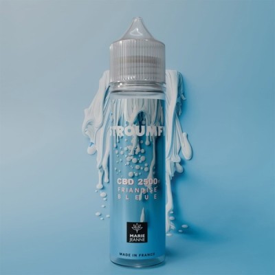 E-liquide CBD Stroumfy 50ml Marie Jeanne saveur bonbon bleu, flacon avec effet dégoulinant E-liquide CBD Stroumfy 50ml Marie Jeanne saveur bonbon bleu, flacon avec effet dégoulinant
