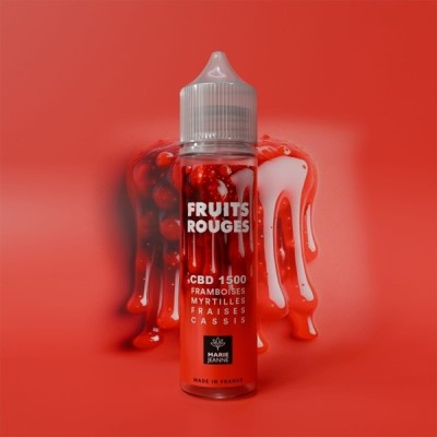 E-liquide CBD Fruits Rouges Marie Jeanne avec effet visuel de fruits rouges fondants