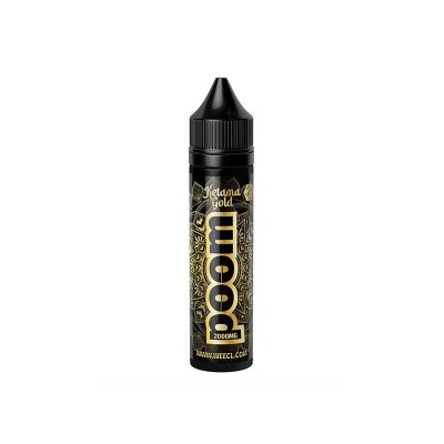 E-liquide CBD Poom Ketama Gold 50ml WEECL, flacon noir avec étiquette dorée, arôme naturel