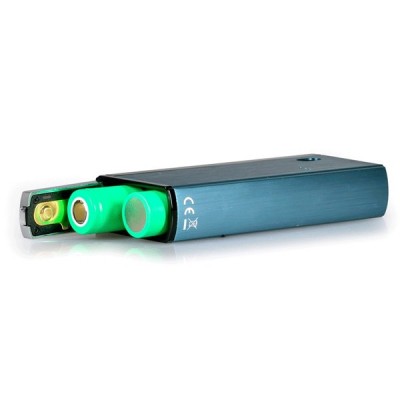 Vaporisateur Hybrid 2ml Wiz, bleu métallique, avec embout vert lumineux et chambre visible Vaporisateur Hybrid 2ml Wiz, bleu métallique, avec embout vert lumineux et chambre visible