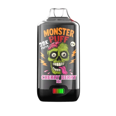 E-cigarette Monster Puff 28k Cherry Berry Ice avec liquide, design tête de zombie verte E-cigarette Monster Puff 28k Cherry Berry Ice avec liquide, design tête de zombie verte