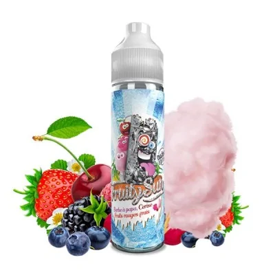 Flacon e-liquide Barbe à Papa Cerise Fruits Rouges avec fruits frais et barbe à papa rose