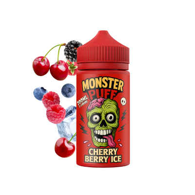 E-liquide Monster Puff 200ml Cherry Berry Ice avec fruits rouges et glaçons, saveur cerise E-liquide Monster Puff 200ml Cherry Berry Ice avec fruits rouges et glaçons, saveur cerise