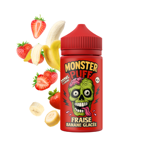 Eliquide Monster Puff 200ml Fraise Banane Glacée