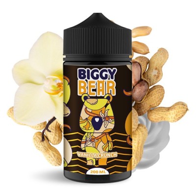Bouteille Biggy Bear Vanilla Crunch 200ml avec cacahuètes, vanille et dessin d'ours Bouteille Biggy Bear Vanilla Crunch 200ml avec cacahuètes, vanille et dessin d'ours