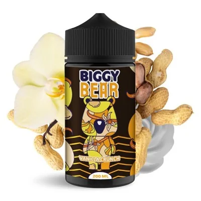 Bouteille Biggy Bear Vanilla Crunch 200ml avec cacahuètes, vanille et dessin d'ours