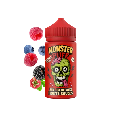 E-liquide Monster Puff 200ml saveur fruits rouges avec illustration de monstre vert