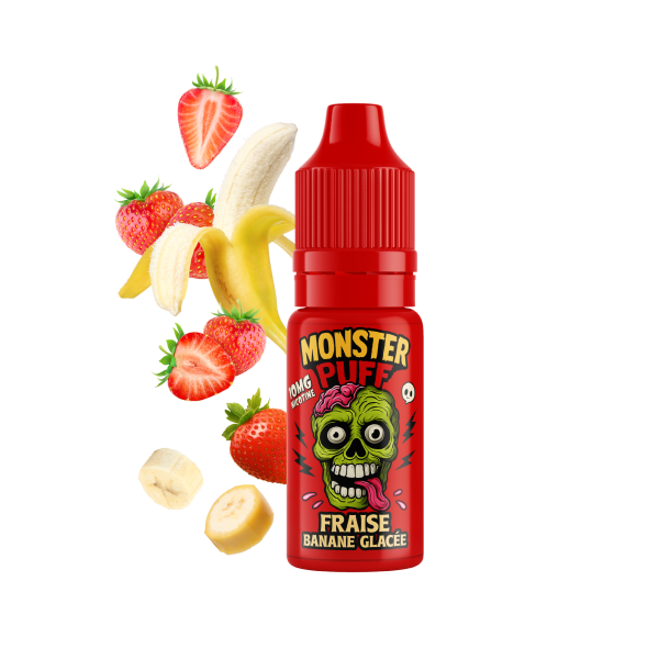 Eliquide Monster Puff 10ml Fraise Banane Glacée