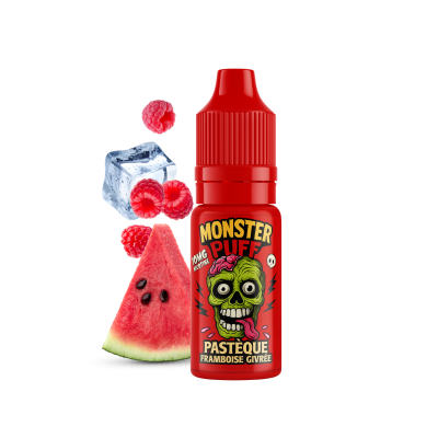 E-liquide Monster Puff saveur pastèque framboise givrée avec logo zombie vert 10ml E-liquide Monster Puff saveur pastèque framboise givrée avec logo zombie vert 10ml