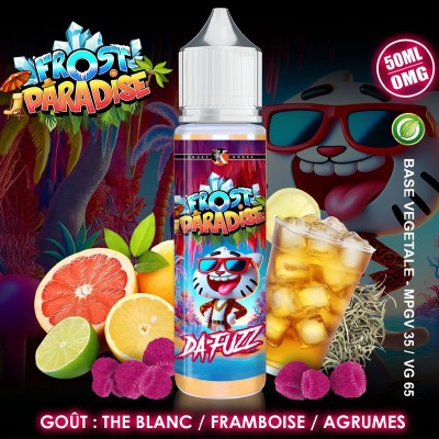 E-liquide Da Fuzz Frost Paradise: thé blanc, framboise, agrumes, fruits exotiques, 50ml E-liquide Da Fuzz Frost Paradise: thé blanc, framboise, agrumes, fruits exotiques, 50ml