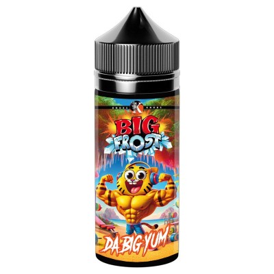 E-liquide Big Frost Da Big Yum 100ml, saveur nèfle pêche framboise citron, flacon noir