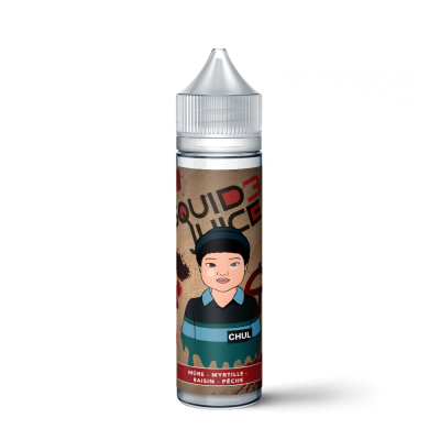 E-liquide Squid Juice 3 Chul 50ml, flacon avec illustration d'un personnage asiatique