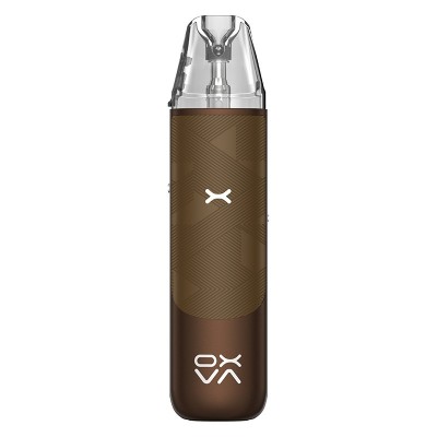 Kit Pod NeXLIM Go OXVA, cigarette électronique marron avec réservoir transparent