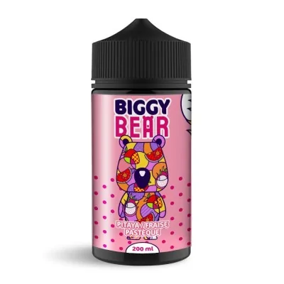 Flacon de e-liquide Biggy Bear 200ml parfum Pitaya Fraise Pastèque avec ours coloré