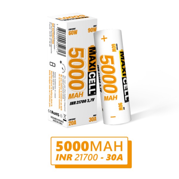 Accus Maxicell 5000 mAh INR 21700 30A